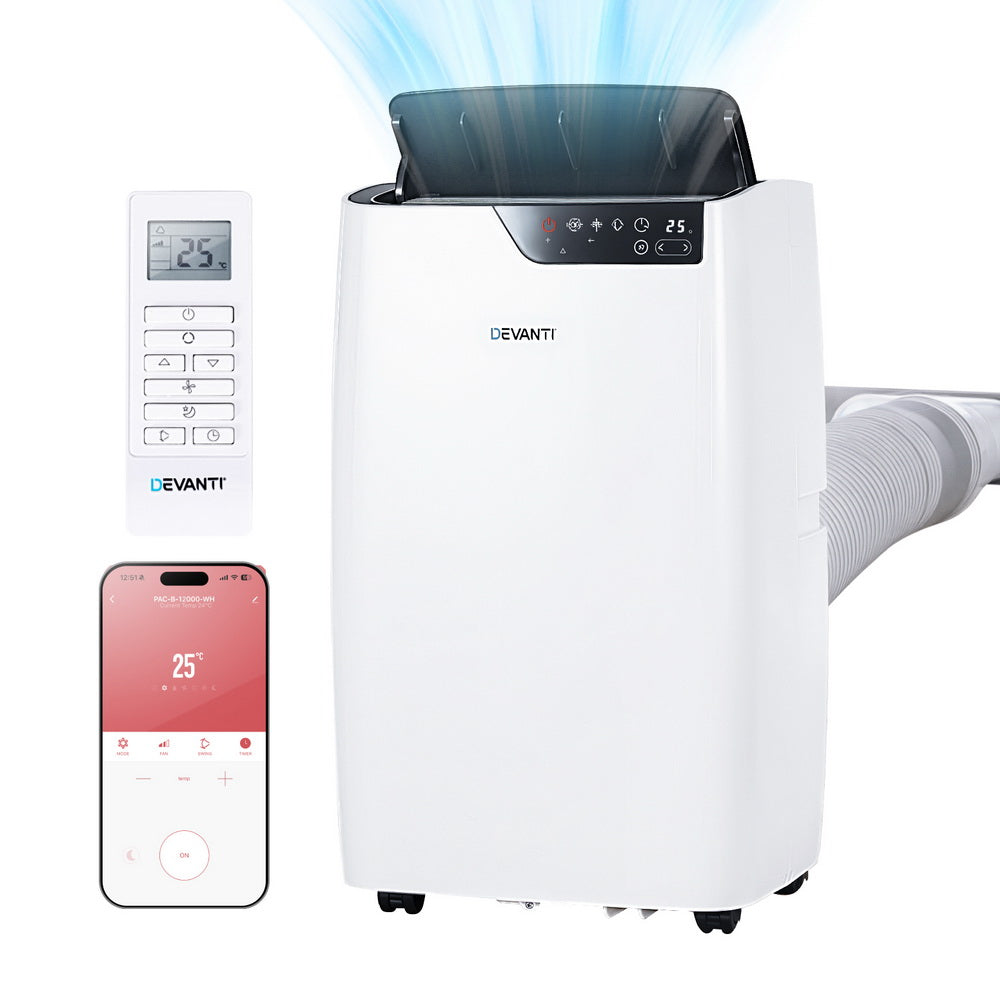 Portable Air Conditioners: Devanti Portable Air Conditioner Dehumidifier Fan 12000BTU