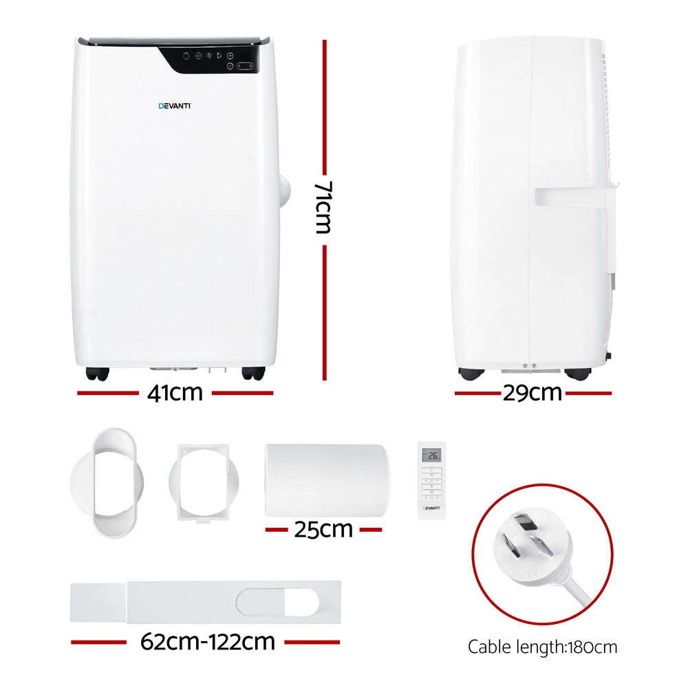 Portable Air Conditioners: Devanti Portable Air Conditioner Dehumidifier Fan 12000BTU