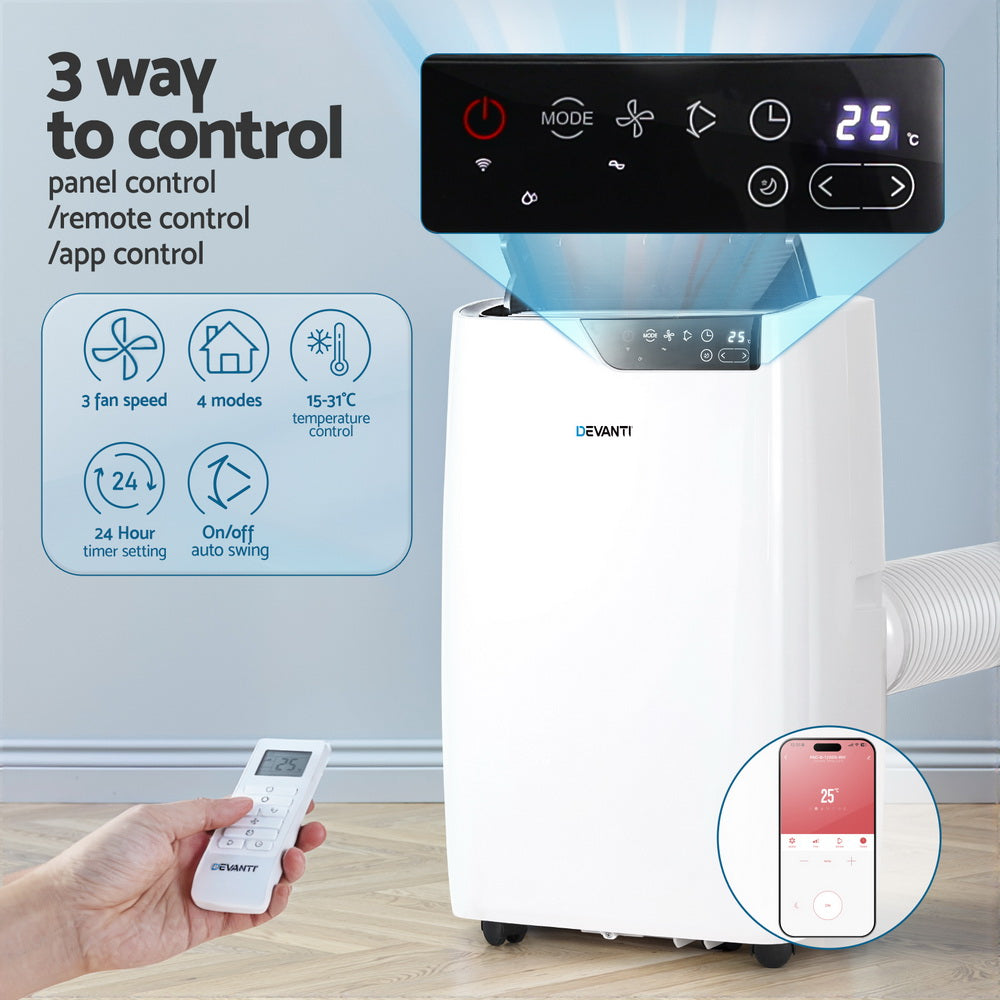 Portable Air Conditioners: Devanti Portable Air Conditioner Dehumidifier Fan 12000BTU