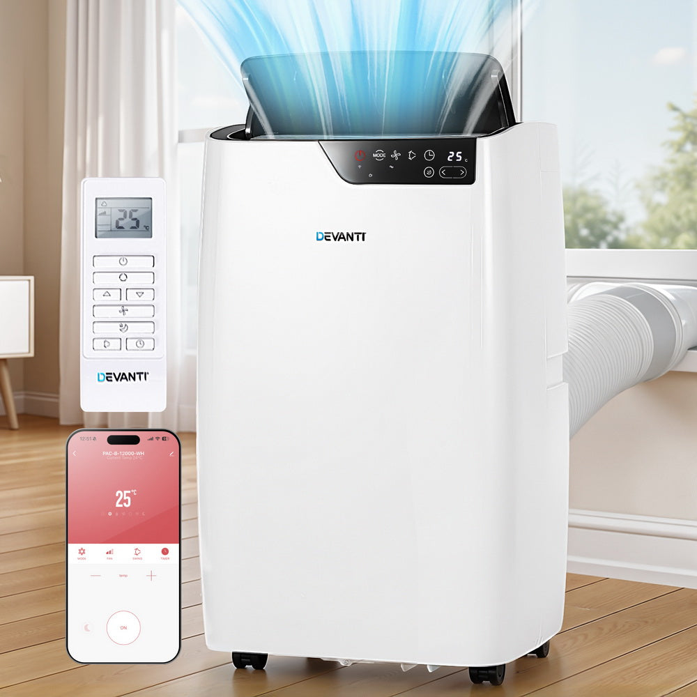 Portable Air Conditioners: Devanti Portable Air Conditioner Dehumidifier Fan 12000BTU