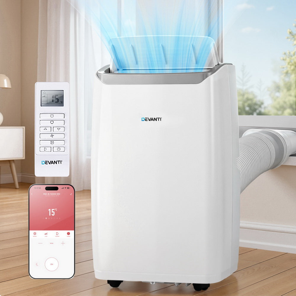 Portable Air Conditioners: Devanti Portable Air Conditioner Dehumidifier Fan 14000BTU