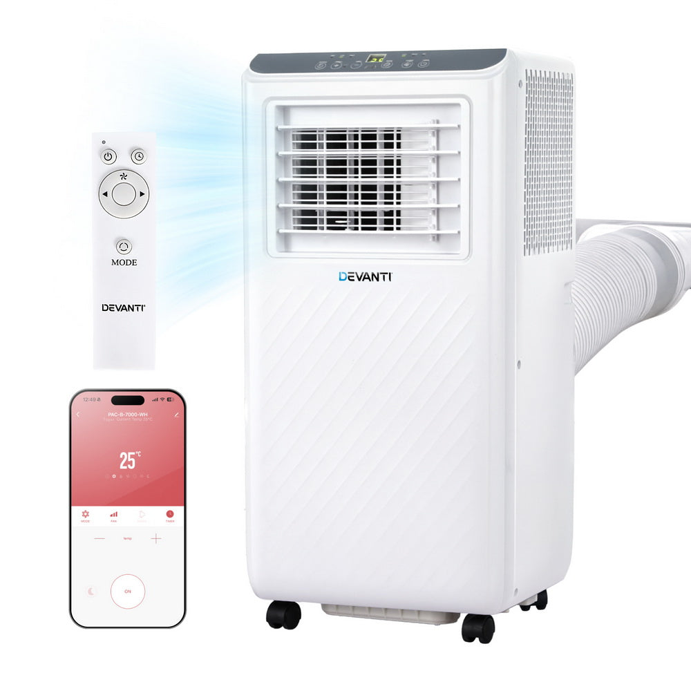 Portable Air Conditioners: 3-in-1 Devanti Portable Air Conditioner Dehumidifier Fan 7000BTU
