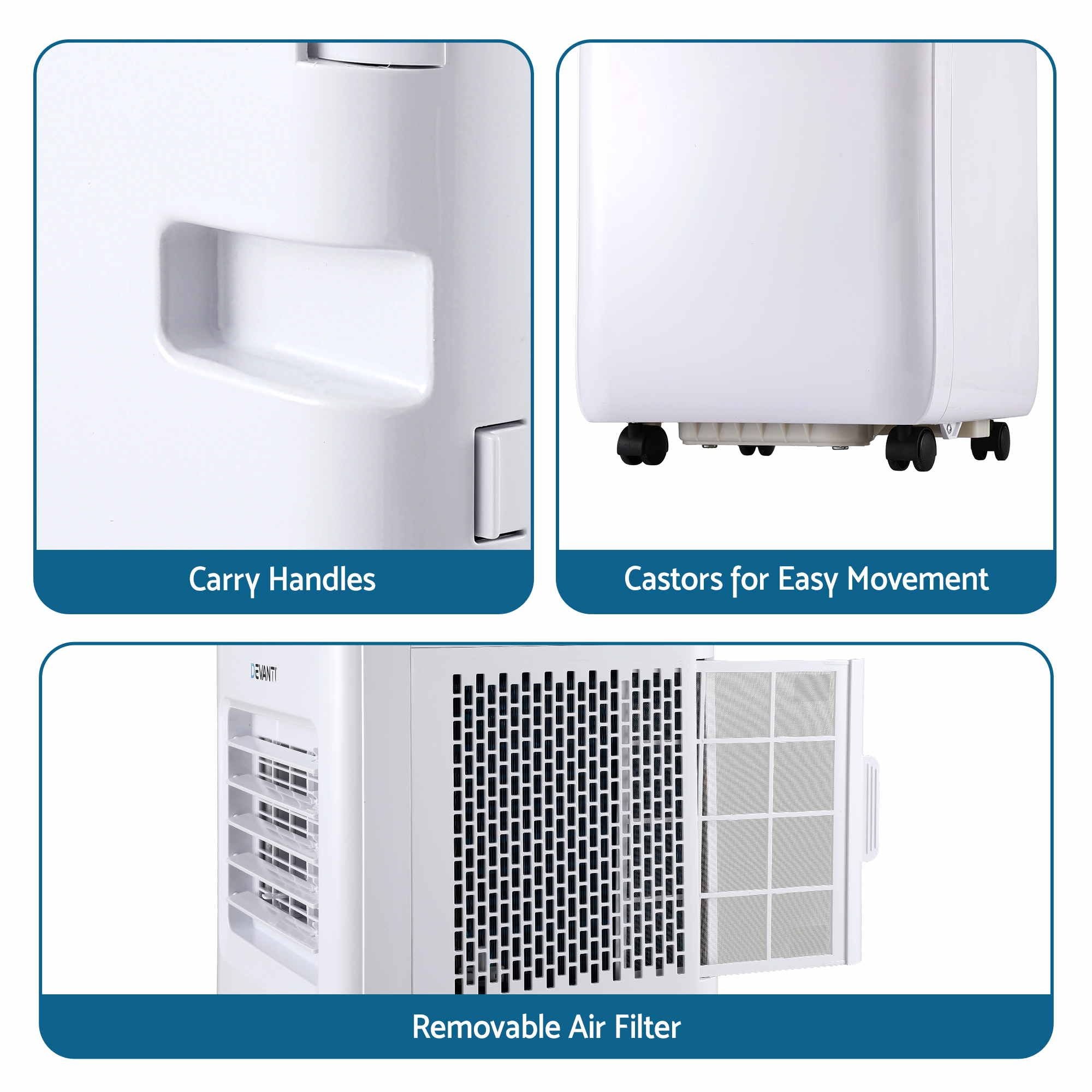 Devanti Portable Air Conditioner 9000 BTU 3-in-1 with Remote Control