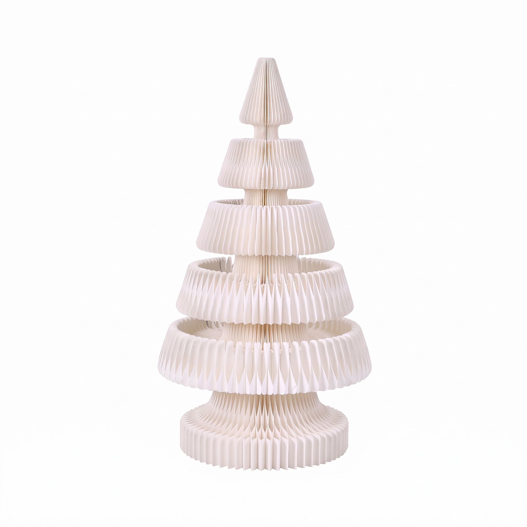 Jingle Jollys Paper Christmas Tree 114CM w/ Star Topper LEDs Xmas Decorations Kit Home Office White