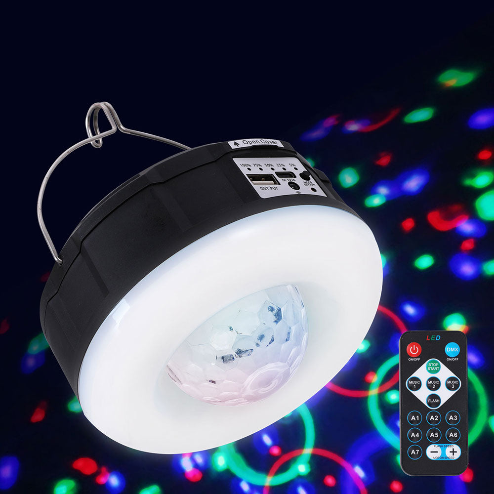 Camping Lights & Lanterns: Gardeon Solar Party Light Projector LED RGB Portable Camping Lamp Rechargeable