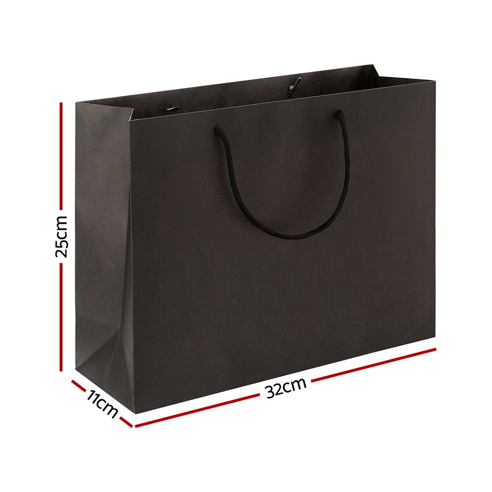 Gift Bags: 50pcs Bulk Paper Bags Pack Shopping Retail Gift Bag Reusable Fabric Handle Black