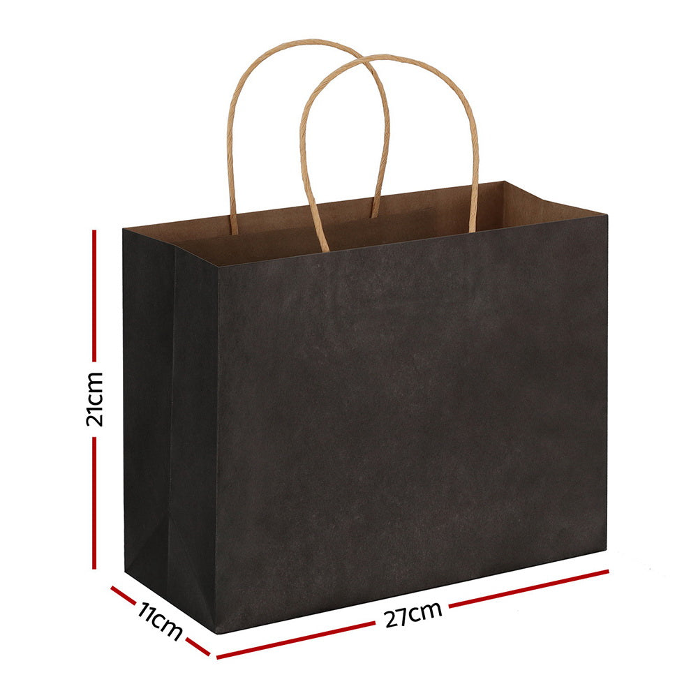 Gift Bags: 50pcs Bulk Paper Bags Pack Shopping Retail Gift Bags Reusable Soft Handle Black