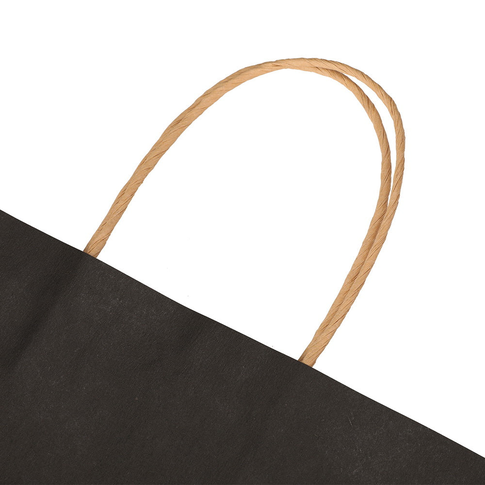Gift Bags: 50pcs Bulk Paper Bags Pack Shopping Retail Gift Bags Reusable Soft Handle Black