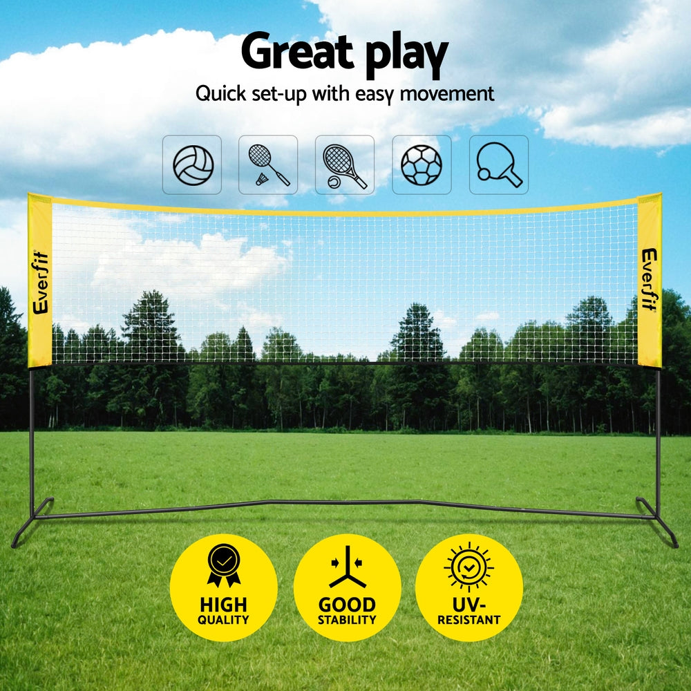 Pickleball: Everfit 10ft Portable Pickle Ball Net Adjustable Multi-Sport for Badminton Tennis Pickleball Volleyball