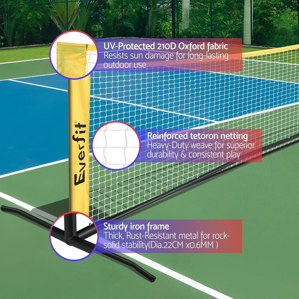 Pickleball: Everfit 10ft Portable Pickle Ball Net Adjustable Multi-Sport for Badminton Tennis Pickleball Volleyball
