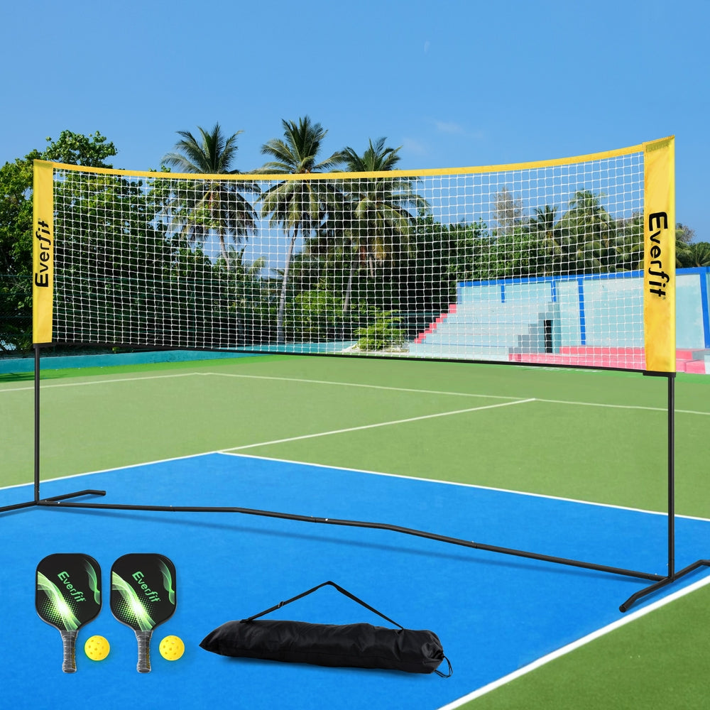 Pickleball: Everfit 10ft Portable Pickle Ball Net Adjustable Multi-Sport for Badminton Tennis Pickleball Volleyball