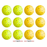 Pickleball: Everfit 12PC Pickleballs Set 40-Hole Design Indoor Outdoor Durable PE Balls Green/Yellow