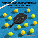 Pickleball: Everfit 12PC Pickleballs Set 40-Hole Design Indoor Outdoor Durable PE Balls Green/Yellow