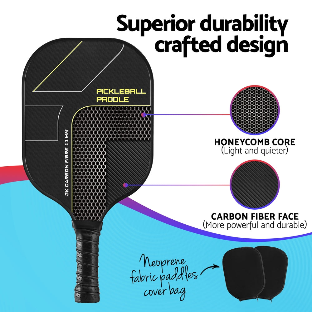 Outdoor Play Equipment: Everfit 2PCS Pickleball Paddles Set Outdoor Pickle Balls Rackets with Cover Bag Training