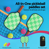 Outdoor Play Equipment: Everfit Pickleball Paddle Set Fiberglass with Balls Bag Tournament Kit 2PCS Pickle Balls Rackets