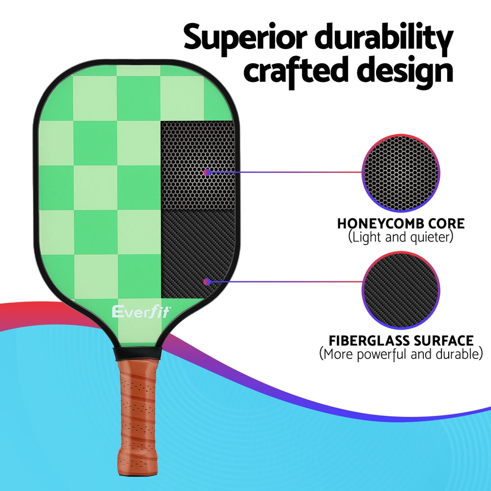 Outdoor Play Equipment: Everfit Pickleball Paddle Set Fiberglass with Balls Bag Tournament Kit 2PCS Pickle Balls Rackets