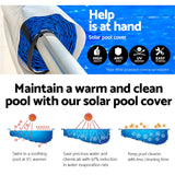 Aquabuddy Pool Cover 500 Micron 10x4m Blue Swimming Pool Solar Blanket 4m Roller
