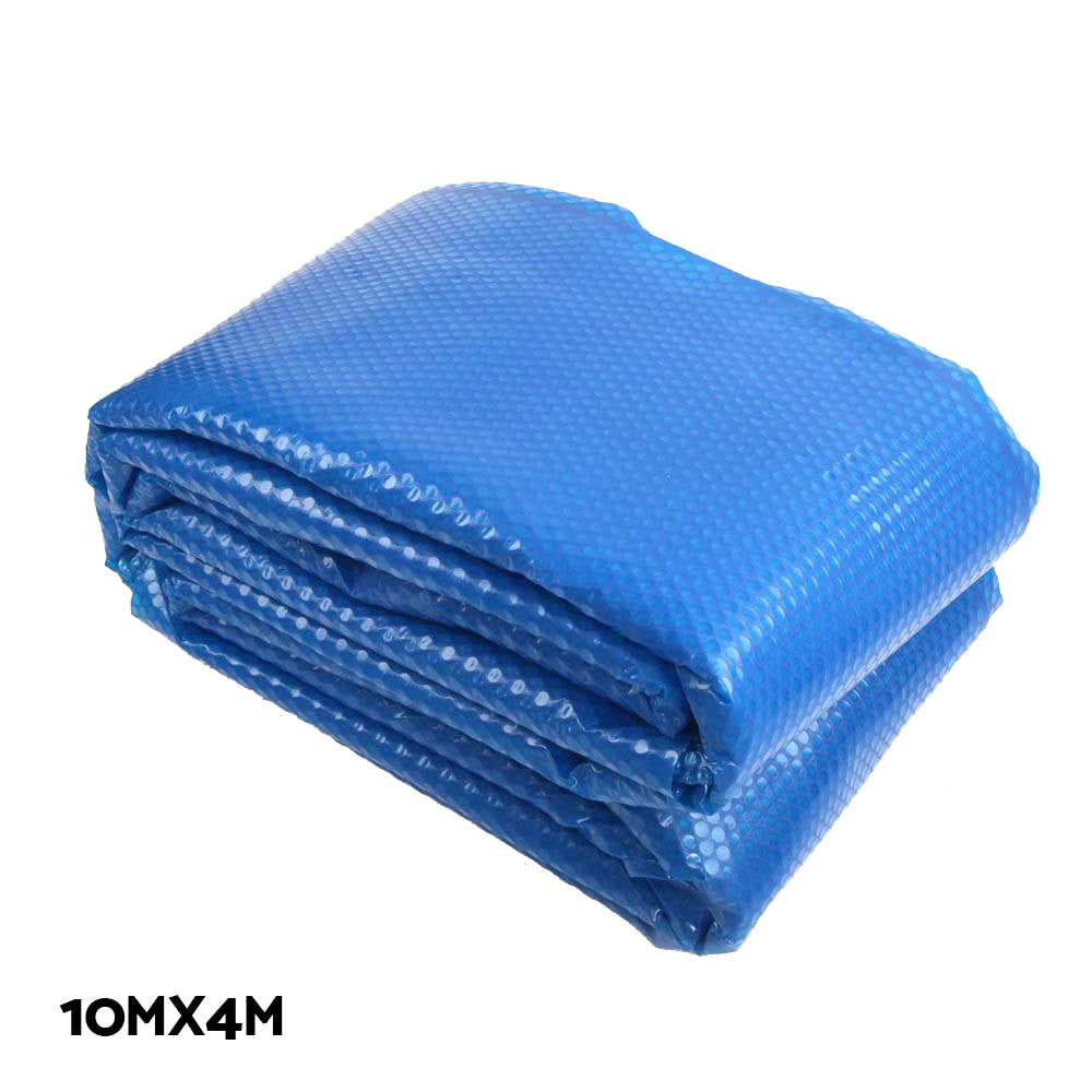 Pool Covers & Accessories: Aquabuddy Pool Cover 500 Micron 10x4m Blue Swimming Pool Solar Blanket 5.5m Roller