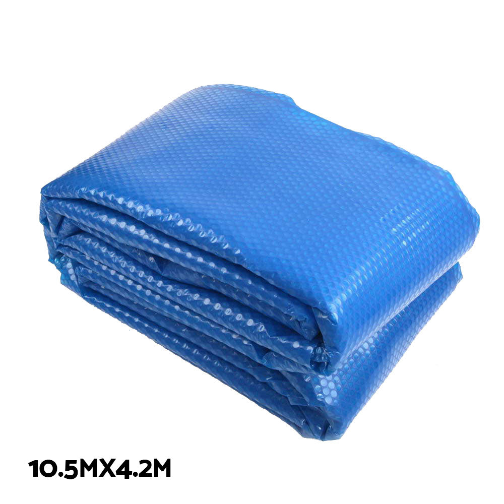 Pool Covers & Accessories: Aquabuddy Pool Cover 500 Micron 10.5x4.2m Swimming Pool Solar Blanket 5.5m Roller