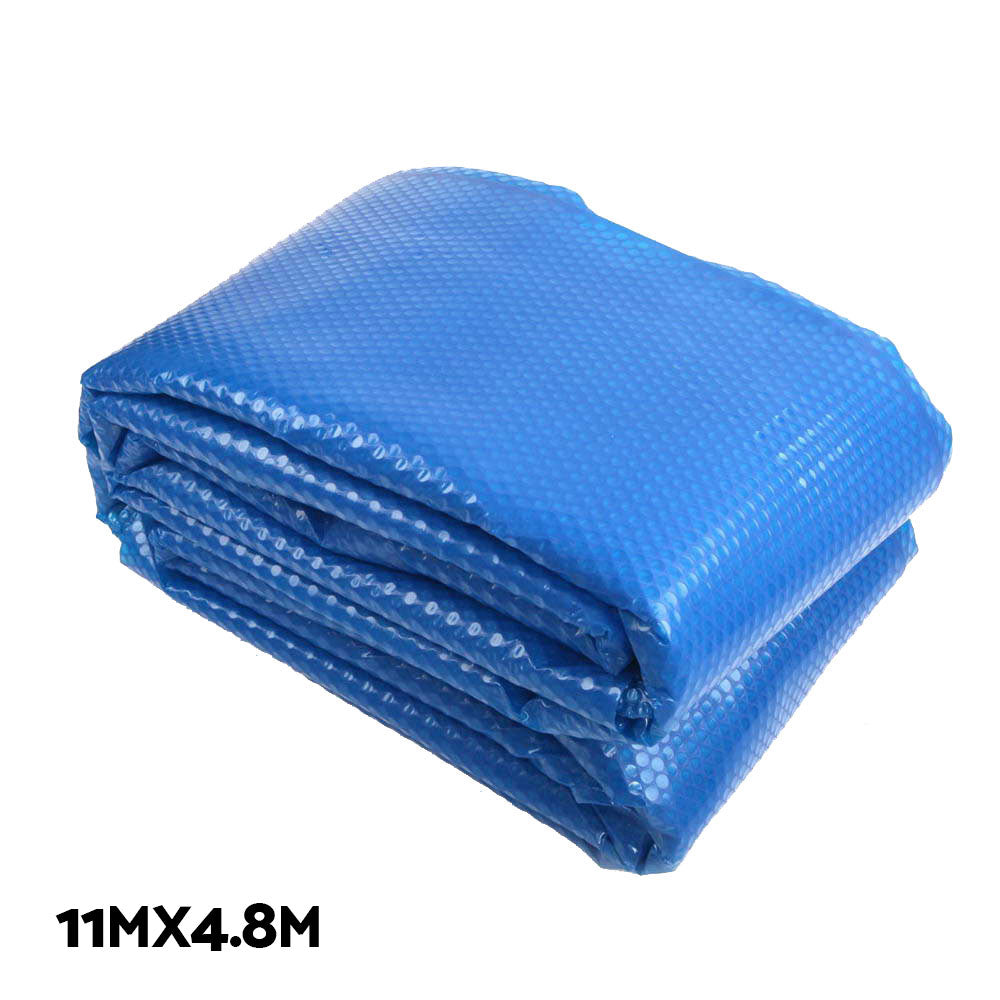 Pool Covers & Accessories: Aquabuddy Pool Cover 500 Micron 11x4.8m Silver Swimming Pool Solar Blanket 5.5m Roller