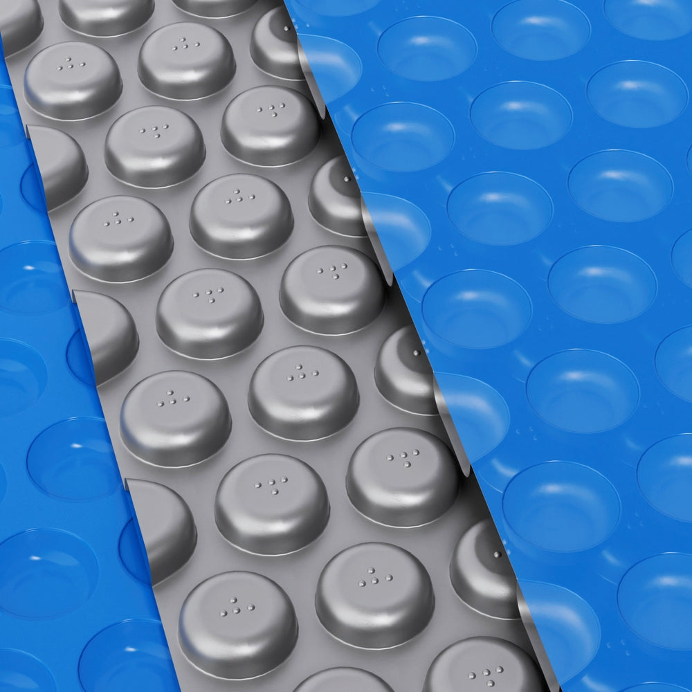 Pool Covers & Accessories: Aqua Buddy Pool Cover 600 Micron 11x6.2m Swimming Pool Solar Blanket Blue Silver