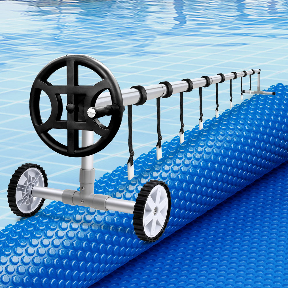 Pool Covers & Accessories: Aqua Buddy Pool Cover 600 Micron 6.5x3m w/ Roller 4m Swimming Pools Solar Blanket