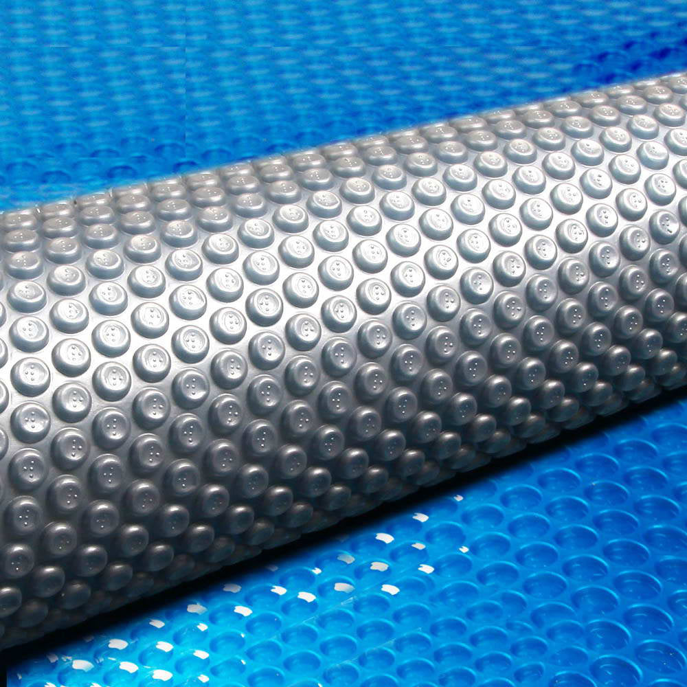 Pool Covers & Accessories: Aquabuddy Pool Cover 500 Micron 6.5x3m Swimming Pool Solar Blanket Blue Silver