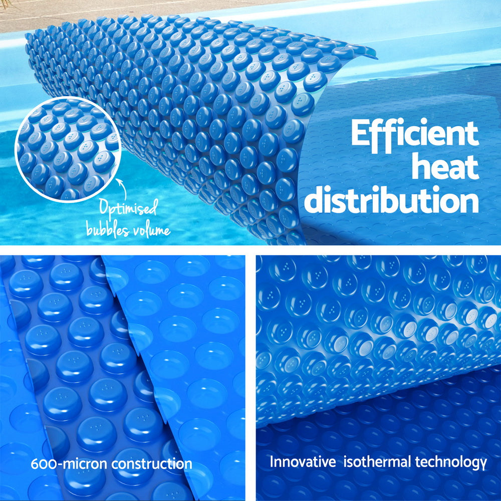 Pool Covers & Accessories: Aqua Buddy Pool Cover 600 Micron 7x4m w/ Roller 5.55m Swimming Pools Solar Blanket