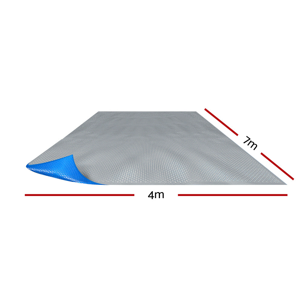Pool Covers & Accessories: Aqua Buddy Pool Cover 500 Micron 7x4m Swimming Pool Solar Blanket Blue Silver
