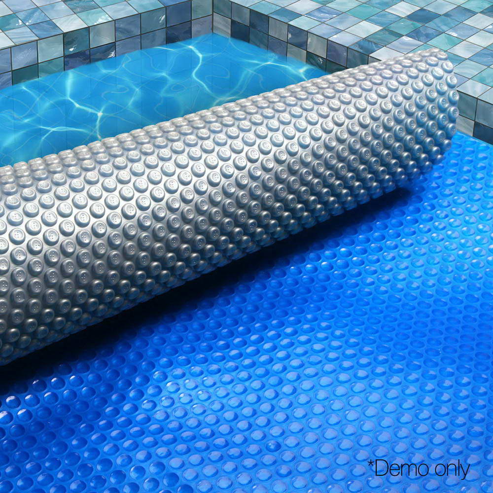 Pool Covers & Accessories: Aqua Buddy Pool Cover 500 Micron 7x4m Swimming Pool Solar Blanket Blue Silver