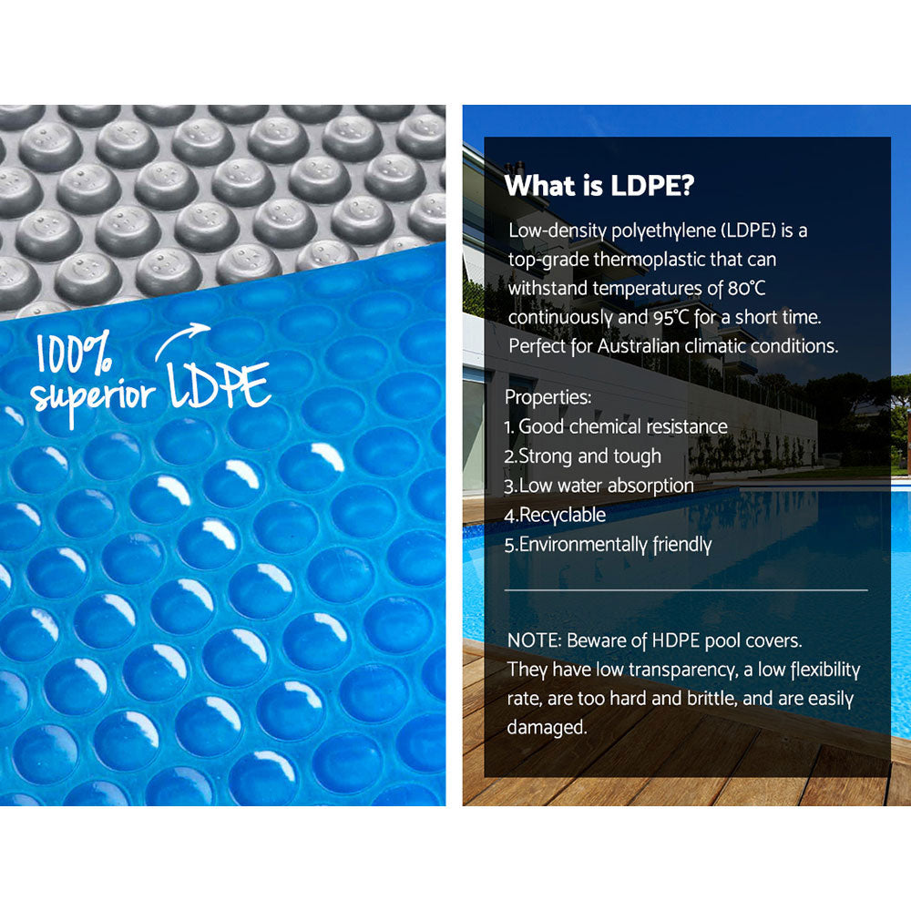 Pool Covers & Accessories: Aquabuddy Pool Cover 500 Micron 7x4m Silver Swimming Pool Solar Blanket 4m Roller