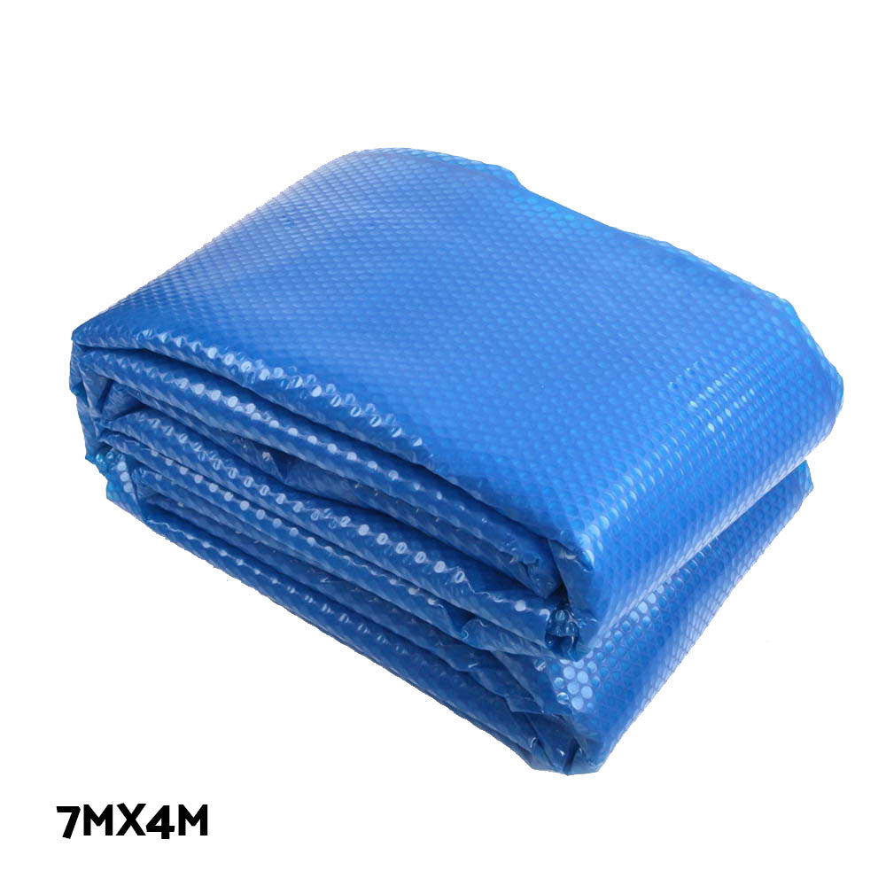 Pool Covers & Accessories: Aquabuddy Pool Cover 500 Micron 7x4m Silver Swimming Pool Solar Blanket 5.5m Roller