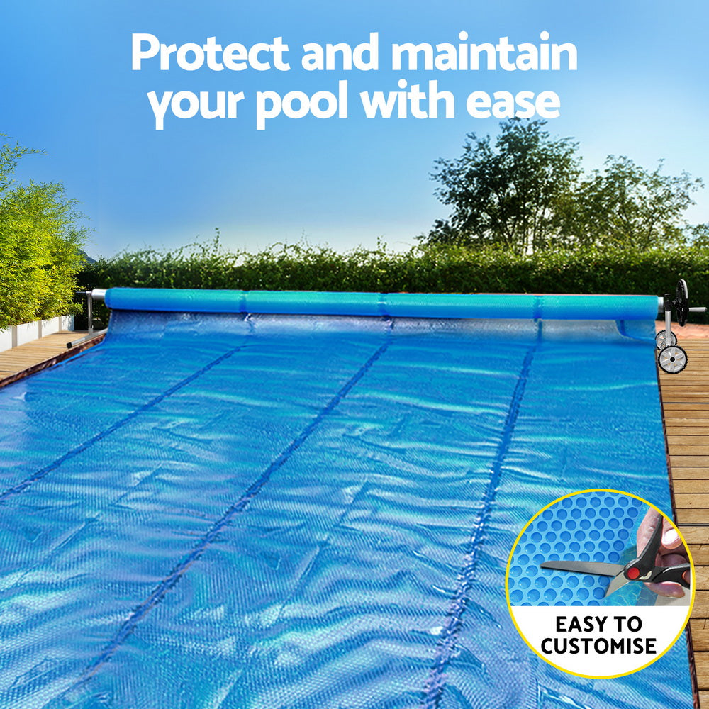 Pool Covers & Accessories: Aqua Buddy Pool Cover 600 Micron Solar Heat Blanket LDPE 8x4.2m w/ 5.55m Roller