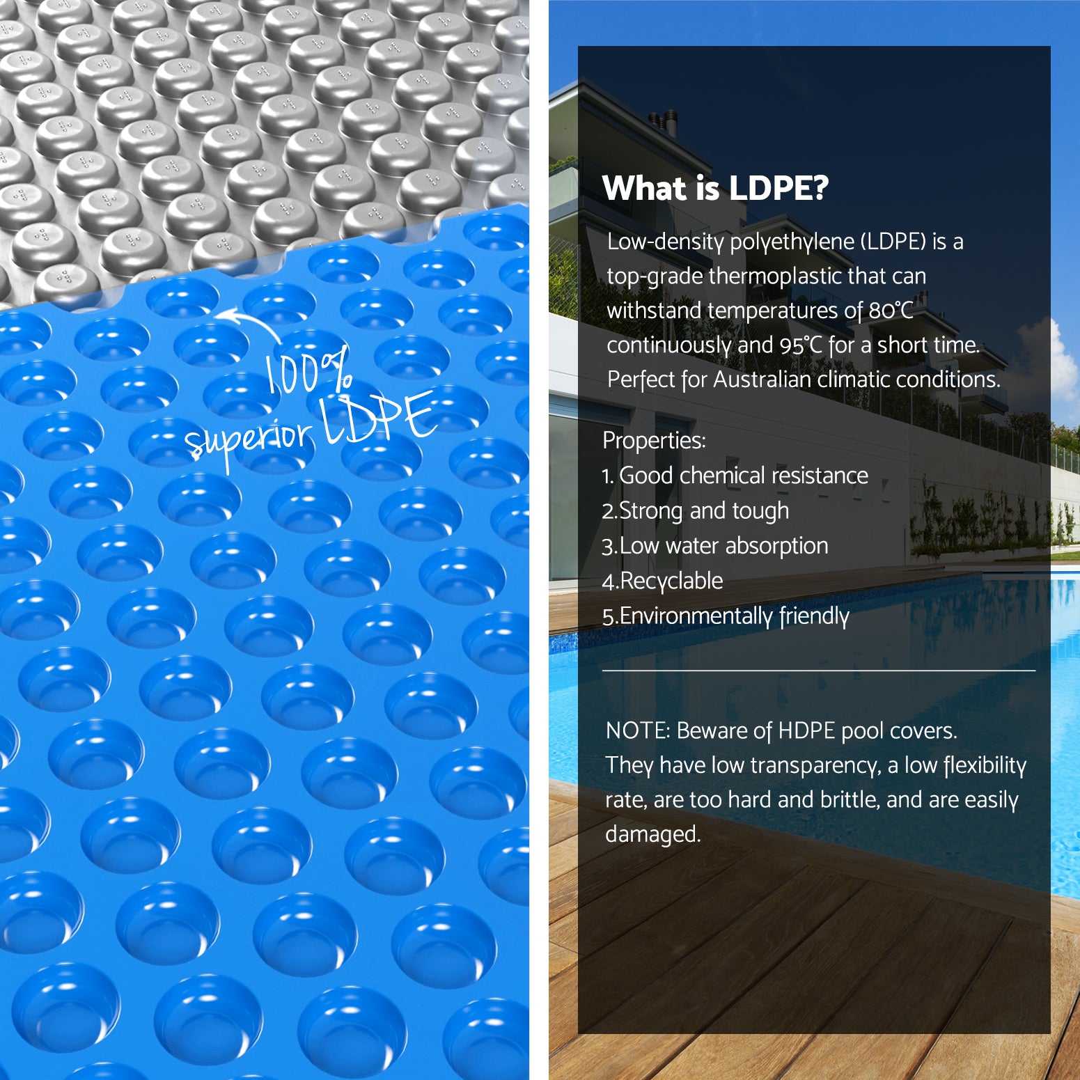 Pool Covers & Accessories: Aqua Buddy Pool Cover 600 Micron Solar Heat Blanket 8x4.2m w/ 5.55m Roller Blue