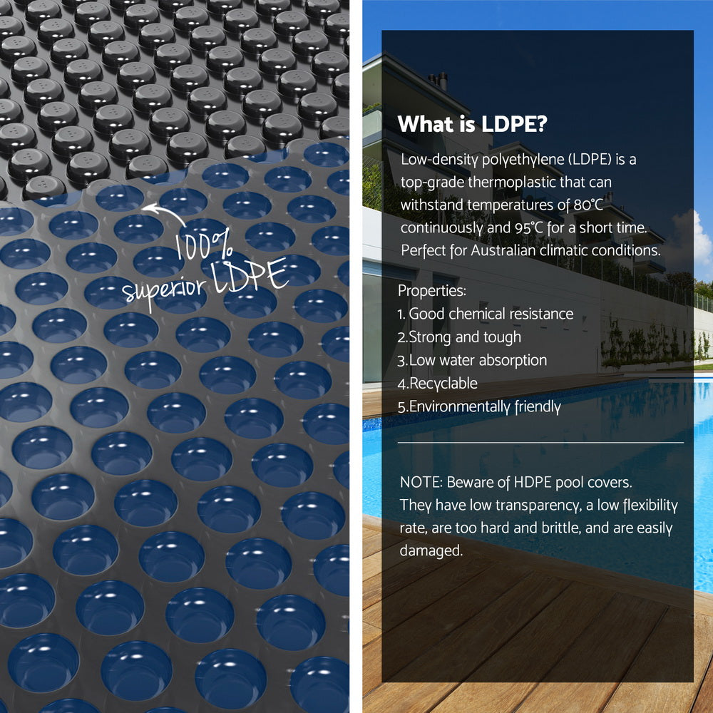 Pool Covers & Accessories: Aqua Buddy Pool Cover 600 Micron 8.5x4.2m w/ Roller 5.55m Swimming Pools Black Solar Blanket