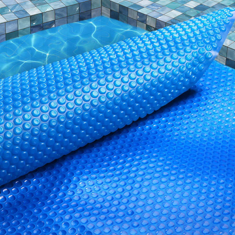 Pool Covers & Accessories: Aquabuddy Pool Cover 500 Micron 8.5x4.2m Swimming Pool Solar Blanket Blue Silver