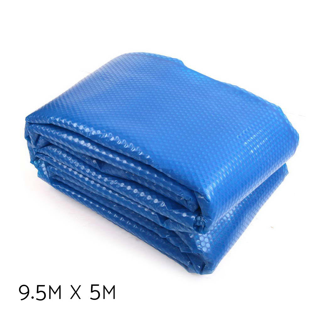 Pool Covers & Accessories: Aqua Buddy Pool Cover 9.5x5m 400 Micron Swimming Pool Solar Blanket Blue Silver
