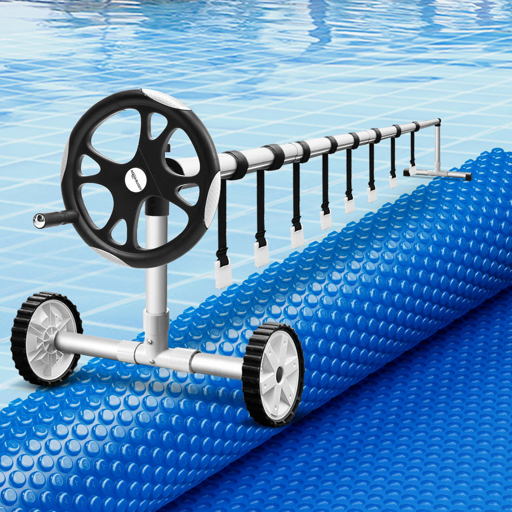 Pool Covers & Accessories: Aqua Buddy Pool Cover 600 Micron Heat Solar Blanket 9.5x5m w/ 5.55m Roller
