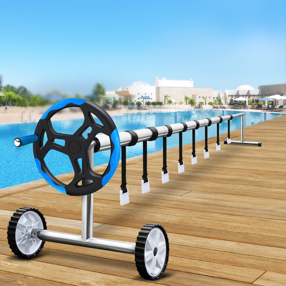Pool Covers & Accessories: Aquabuddy Pool Cover Roller 5.5m Adjustable Swimming Pool Solar Blanket Reel Blue