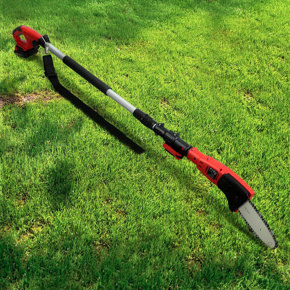 Chainsaws: Giantz Chainsaw Cordless Pole Chain Saw 20V 8inch Pruner Battery 2.7m Long Reach