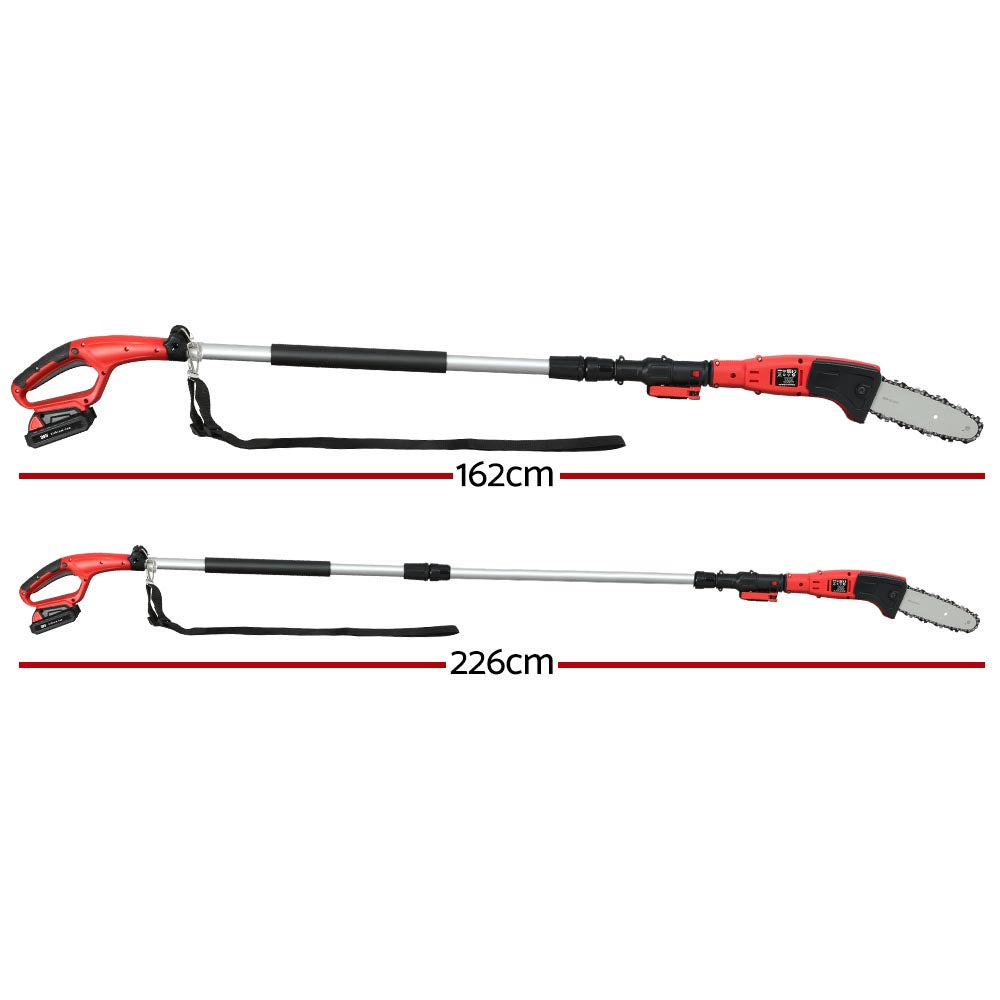 Chainsaws: Giantz Chainsaw Cordless Pole Chain Saw 20V 8inch Pruner Battery 2.7m Long Reach