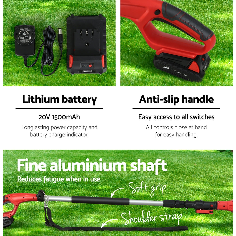 Chainsaws: Giantz Chainsaw Cordless Pole Chain Saw 20V 8inch Pruner Battery 2.7m Long Reach