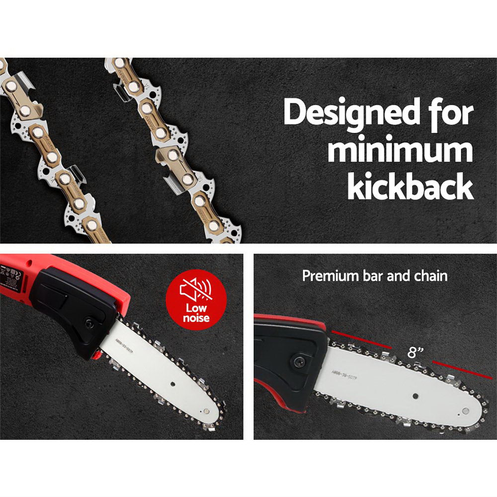 Chainsaws: Giantz Chainsaw Trimmer Cordless Pole Chain Saw 20V 8inch Battery 2.7m Reach