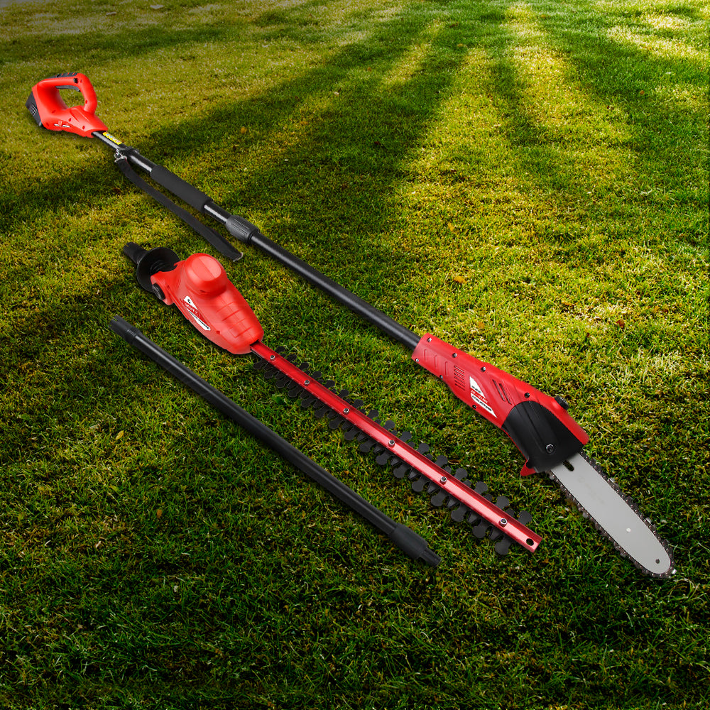 Chainsaws: Giantz Chainsaw Trimmer Cordless Pole Chain Saw 8in 20V Battery 2.7m Reach