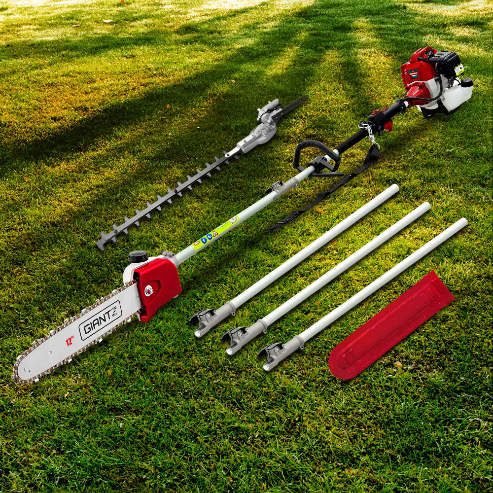 Chainsaws: Giantz Pole Chainsaw 2 Stroke Petrol Tree Pruner Long Reach Saw 12 Inch Bar 2 In 1