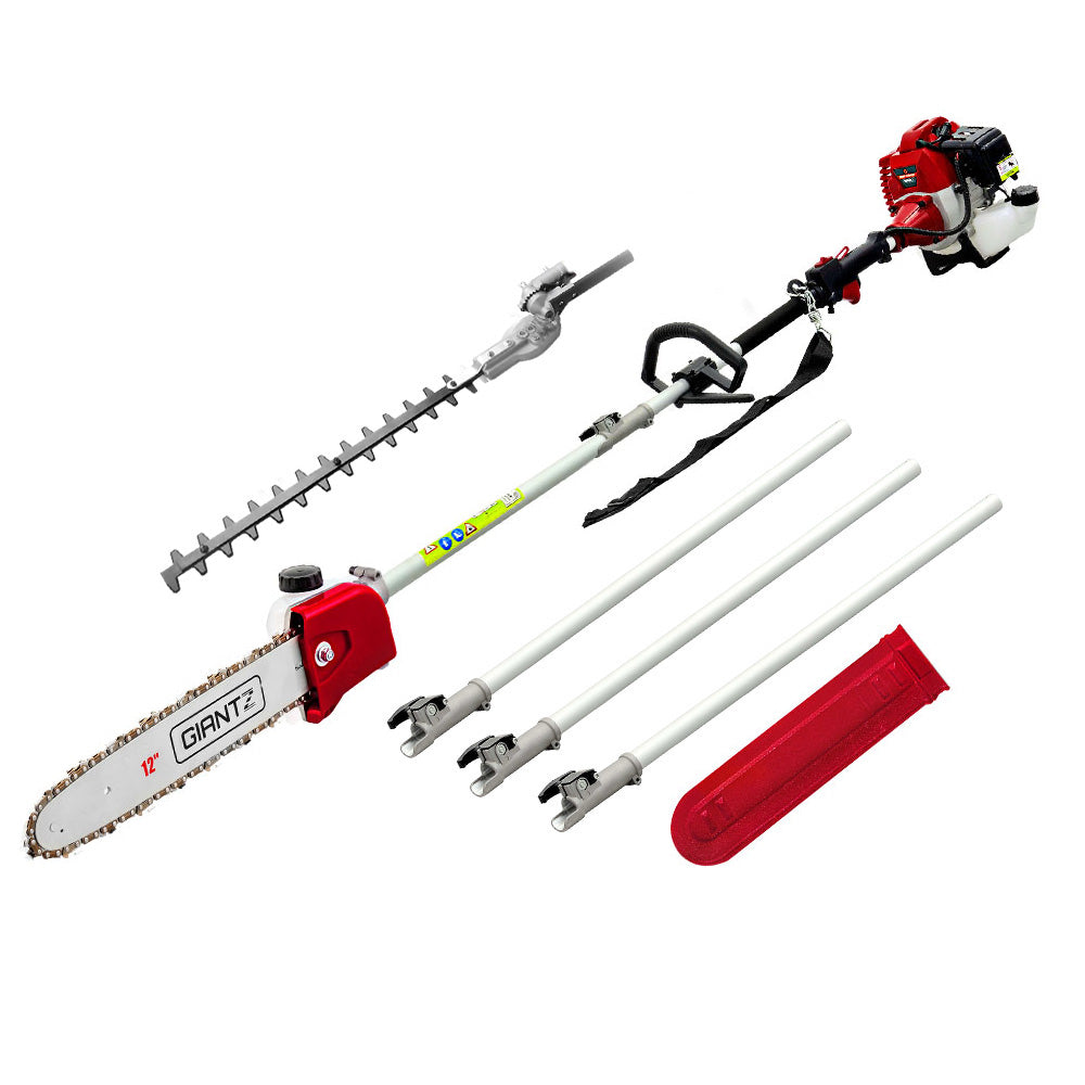 Chainsaws: Giantz Pole Chainsaw 2 Stroke Petrol Tree Pruner Long Reach Saw 12 Inch Bar 2 In 1