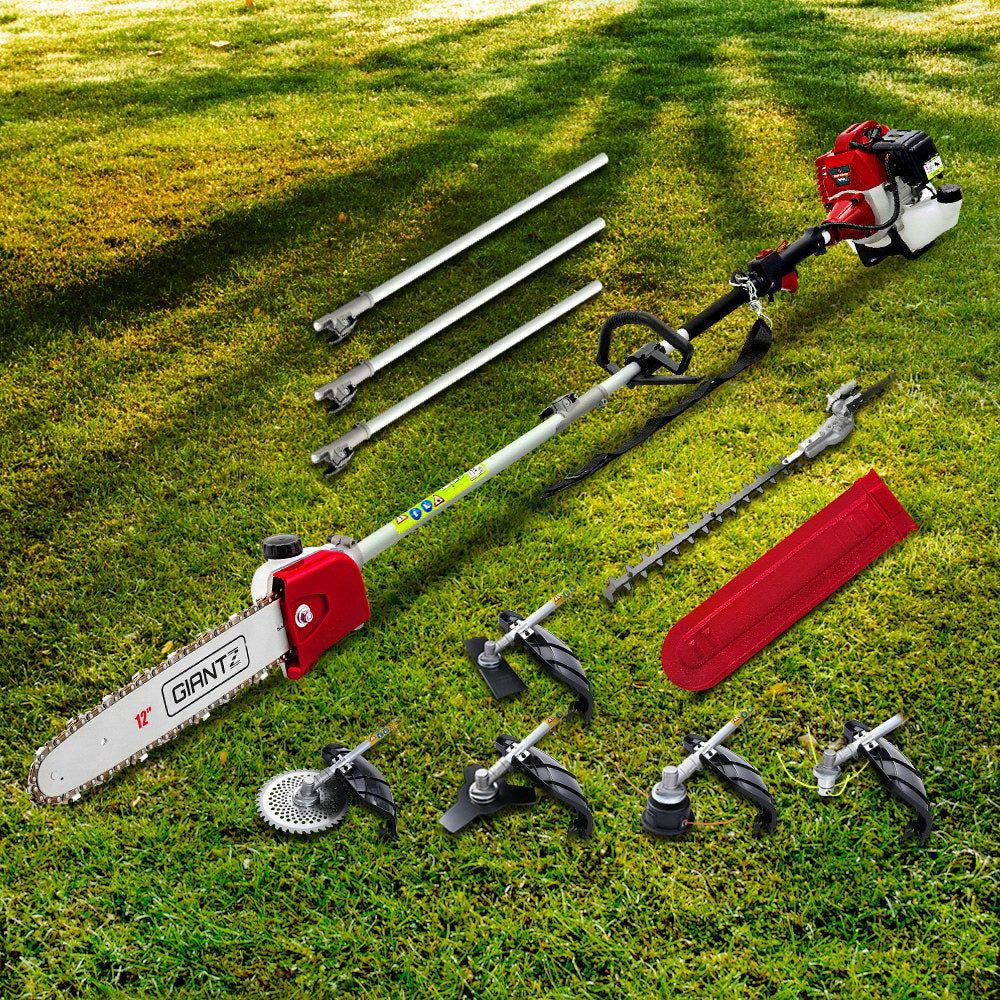 Chainsaws: Giantz Pole Chainsaw 2 Stroke Petrol Tree Pruner Long Reach Saw 12 Inch Bar 7 In 1