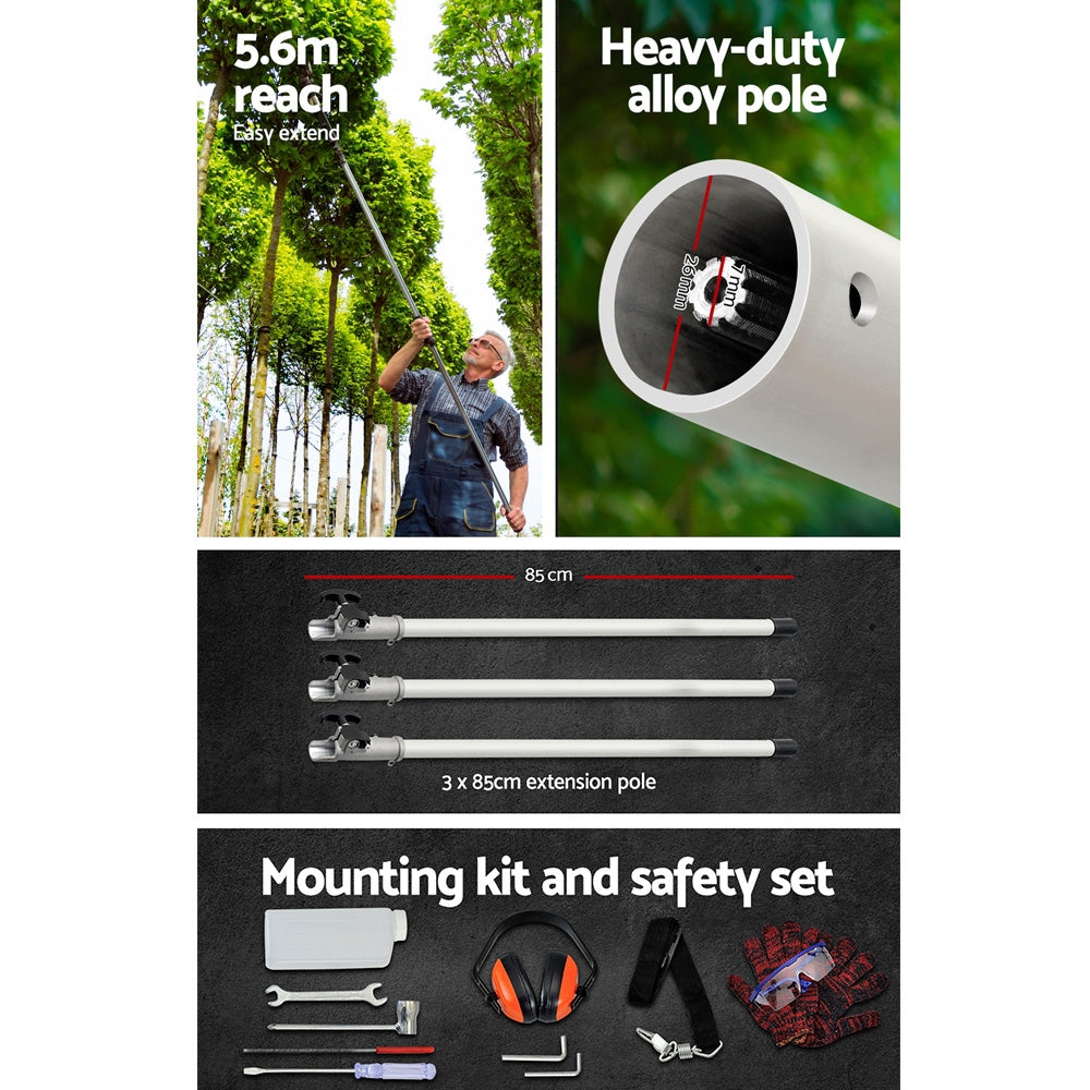 Chainsaws: Giantz Pole Chainsaw 2 Stroke Petrol Tree Pruner Long Reach Saw 12 Inch Bar 7 In 1