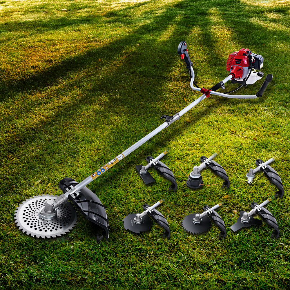 Chainsaws: Giantz 2 Stroke Pole Chainsaw Petrol Hedge Trimmer Tree Pruner 7 In 1