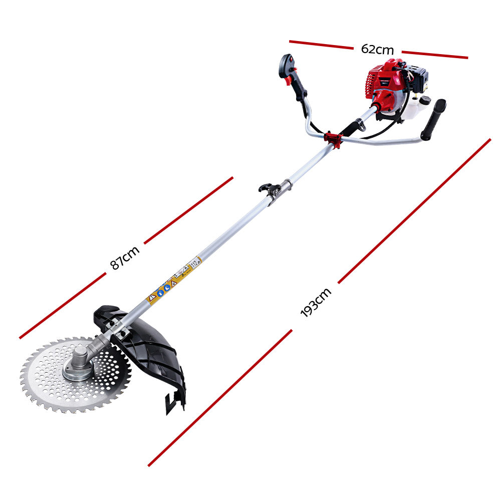 Chainsaws: Giantz 2 Stroke Pole Chainsaw Petrol Hedge Trimmer Tree Pruner 7 In 1
